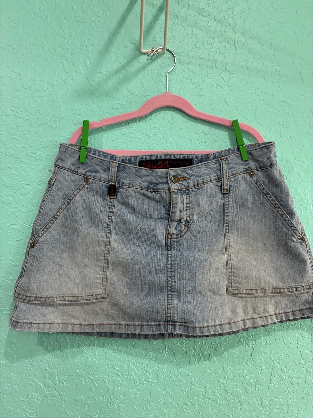 Vintage MUDD denim mini skirt skort 9 distressed Y2K 2000s